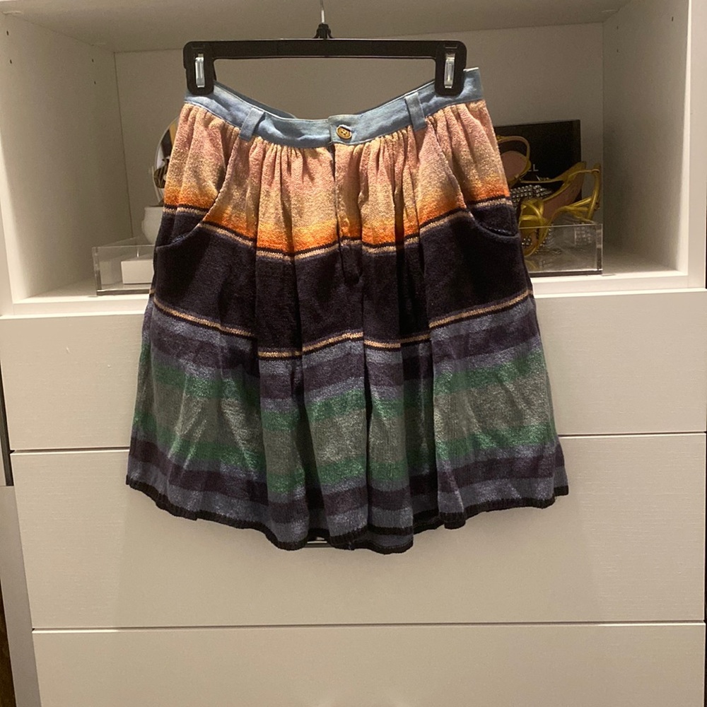 Opening Ceremony knit and denim mini skirt